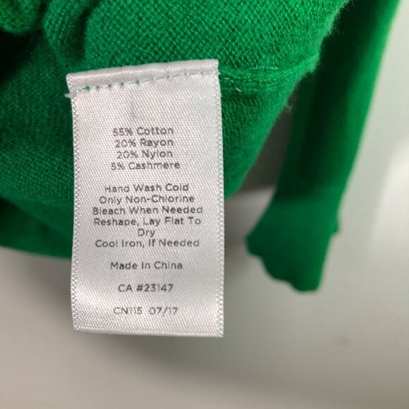 Talbots Petites Cashmere Blend Sweater Bell Sleeve Green MP - Picture 8 of 9